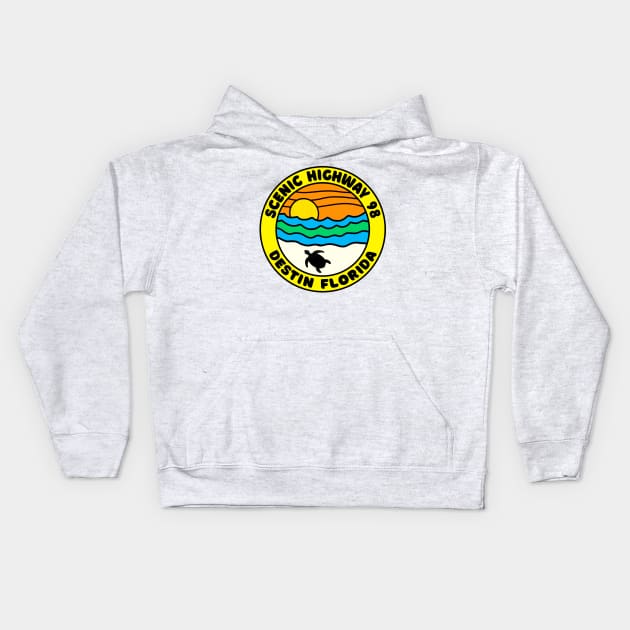 Scenic Highway 98 Destin Beach Florida Palms Panhandle Emerald Coast Kids Hoodie by TravelTime